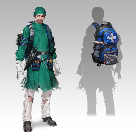 Cyberpunk Medtech, Apocalypse Ideas, Apocalypse Outfit, Cyberpunk Red, Apocalypse Survivor, Apocalypse Character, Zero Hour, Post Apocalyptic Art, Combat Medic