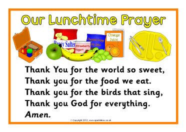 Our Lunchtime Prayer printable poster; also editable versions to add your own prayer Preschool Prayers, Lunch Prayer, Classroom Prayer, Childrens Prayer, Christian Preschool, Preschool Bible Lessons, School Prayer, Bible Songs, School Songs