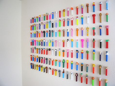 huge collection of pez displays on this site. Perfume Collection Display, Display Collections, Pez Dispensers, Perfume Collection, Displaying Collections, Trending Decor, Installation Art, Different Types, The Wall