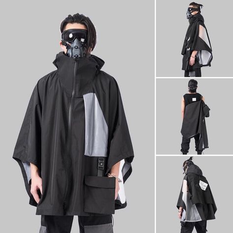 Techwear Cloak, Tech Fashion, Cloak, Balenciaga, Prada, Character Design, Adidas, Gucci, Nike