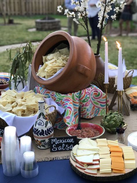 Rehearsal Dinner Fiesta | CatchMyParty.com Mexican Rehearsal Dinner, Dinner Ideas Mexican, Mexican Dinner Party, Rehearsal Dinner Ideas, Rehearsal Dinner Party, Dinner Party Ideas, Mexican Birthday Parties, Mexican Themed Weddings, Mexican Party Decorations