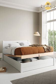 Wooden Beds With Storage, Beds White, Wooden Bed With Storage, Beds With Storage, White Ottoman, Wooden Beds, Wood Ottoman, White Bed Frame, Wooden Bed Frame