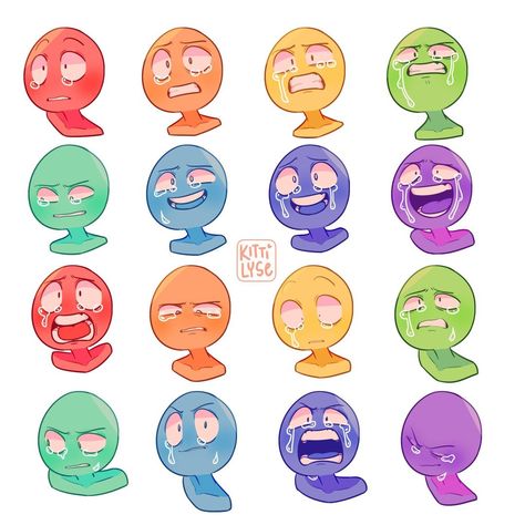 Different Expressions, Drawing Face Expressions, Creative Drawing Prompts, 캐릭터 드로잉, Drawing Expressions, Cartoon Faces, Concept Art Drawing, Dessin Adorable, Creative Drawing