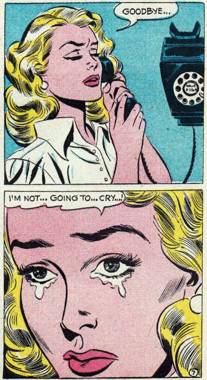 Comic Girls Say.. "goodbye..I'm not going to cry..!" #comic #vintage Vintage Comic Style, Old Pop Art, 60s Comic, Cartoon Comic Art Style, 50s Comic Art, Pop Art Comic Retro, 90s Comic Art, Comic Strip Art, 1960s Art