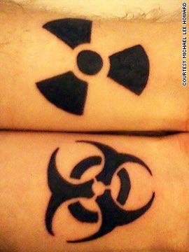 radiation safety symbol Toxic Symbol Tattoo, Radiation Tattoo, Biohazard Tattoo, Radiation Symbol, Zodiac Signs Leo Tattoo, Emo Tattoos, Biohazard Symbol, Leg Henna, Health Symbol