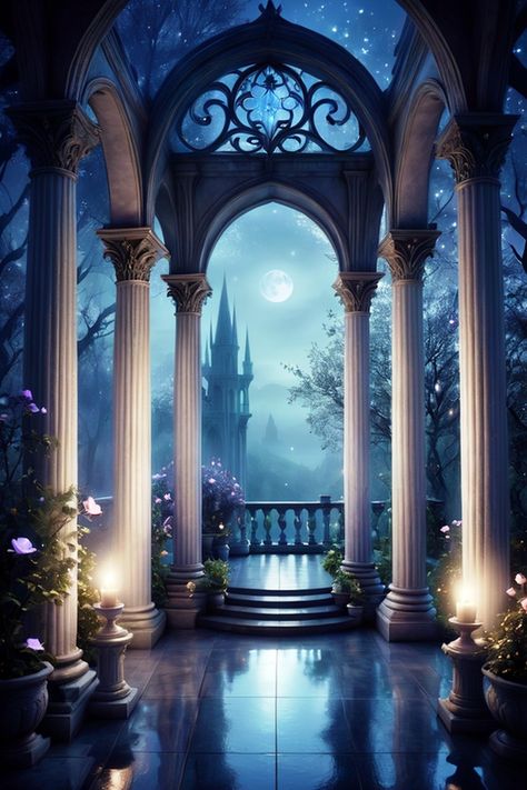 Castle Balcony Night, Vintage Castle Aesthetic, Castle Balcony, Ballet Beautiful Workout, Ice Mermaid, Balcony Aesthetic, Background For Edit, Zepeto House Background, Aesthetic Balcony