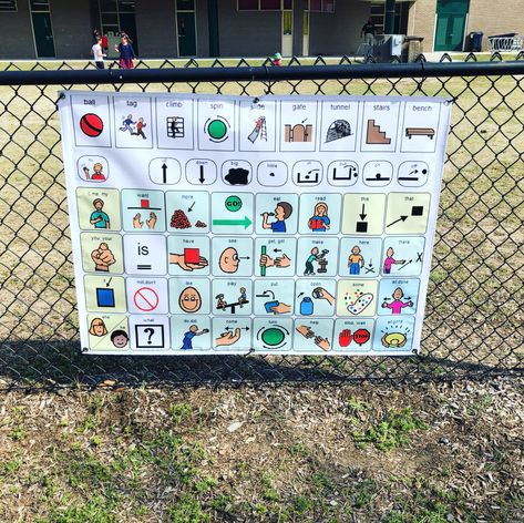 PLAYGROUND COMMUNICATION BOARD – The Alternative Way To Pre-K Communication Board Ideas, Inclusive Playground, Eyfs Ideas, Communication Strategy, Augmentative Communication, Social Stories Preschool, Core Words, Communication Board, School Slp