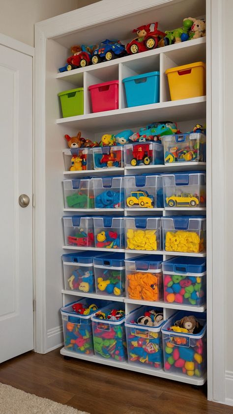 50 Brilliant Toy Storage Ideas For Every Playroom Toy Organization Family Room, Boys Toys Organization, Playroom Wall Storage Ideas, Boys Room Storage Ideas, Toy Wall Storage, Toy Room Storage Ideas, Diy Toy Box Ideas, Boys Playroom Ideas, Kids Toy Storage Ideas