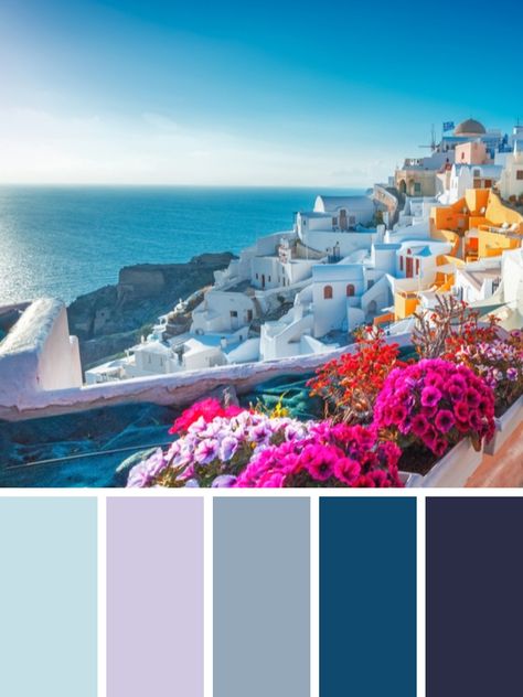 Mamma Mia Colour Palette, Mama Mia Color Palette, Mamma Mia Color Palette, Greek Color Palette, Greece Color Palette, Travel Color Palette, Greek House Interior, Greece Nails, Greece Decor