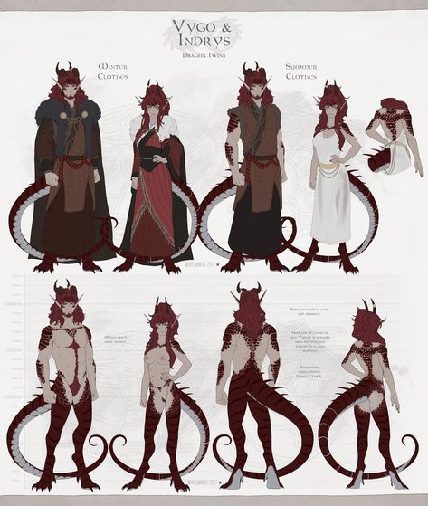 Timeless: Dragon Twins - Model Sheets by White-Mantis White Humanoid Creature, Dragon Family Art, Dragon Born Character Design, Half Dragonborn, Dragon Human Form Male, Original Creatures, Dragon Human Form, Dragon Twins, Dragon People