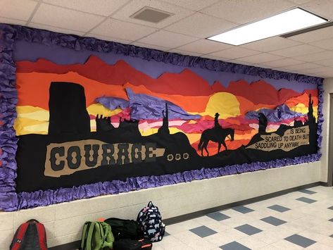 Courage Western Bulletin Boards, Cowboy Crafts, Wild West Theme, School Board Decoration, Dance Decorations, Resident Assistant, Ra Ideas, Bulletin Board Ideas, Enrichment Activities