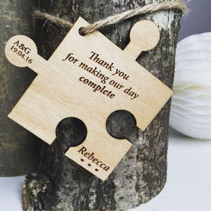 Jigsaw Tag Thank You Place Name Favour Diy Place Settings, Jigsaw Piece, Favour Bags, Wedding Display, Favors Diy, Diy Wedding Favors, Personalized Wedding Favors, Puzzle Piece, Place Names