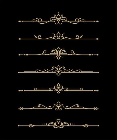 Vector golden border elements vector set | Premium Vector #Freepik #vector #baroque #royal #luxury-ornament #frame-pattern Baroque Borders Design, Royal Border Design, Baroque Graphic Design, Bingkai Canva, Golden Border Design, Gothic Border, Magic Aesthetics, Royal Border, Aesthetic Boarders Designs