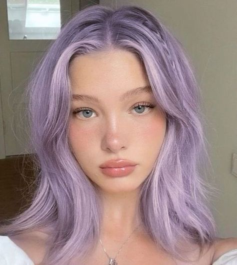 Purple Hair On Blonde, Pink To Purple Ombre Hair, Light Brown And Purple Hair, Light Purple Hair Color Ideas, Violet Blonde Hair, Purple Hair Lavender, Pastel Purple Hair, Vegan Hair Dye, Light Purple Hair