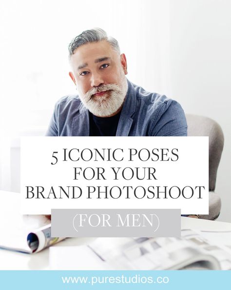 5 Iconic Poses for Your Brand Photoshoot (for men) — PURE studios Man Headshot Pose, Men’s Headshot Poses, Branding Photoshoot Inspiration Men, Male Branding Photoshoot, Personal Branding Photoshoot Men, Men Branding Photos, Business Photoshoot Men, Mens Headshots, Personal Branding Photography