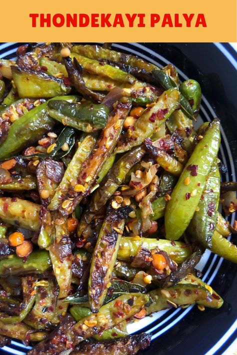 Thondekayi palya or ivy gourd stir fry is an effortless yet delicious recipe that tastes best with chapatis or alongside rice-dal. Easy Vegetable Stir Fry, Ivy Gourd, Curry Recipes Vegetarian, Easy Vegetable, Vegetarian Curry, Red Chili Flakes, Vegetable Stir Fry, Grated Coconut, Indian Recipes