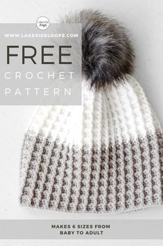 Crochet Hat Free Pattern, Waffle Crochet, Crochet Adult Hat, Hats Pattern, Crochet Patterns For Baby, Gilet Crochet, Easy Crochet Hat, Crochet Hat Patterns, Crochet Beanies