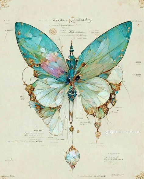 Borboleta Tattoo, Whimsical Art Journal, Animal Tattoo Ideas, Butterfly Art Painting, Dragonfly Art, Butterfly Drawing, Fairytale Art, Vintage Poster Art, Ethereal Art