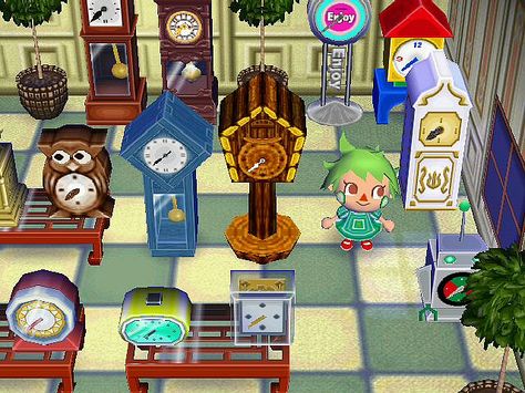 Animal Crossing City Folk Clocks... Woah, dude Animal Crossing City Folk, Animal Crossing City, Animal Crossing 3ds, City Folk, Clock Shop, Animal Crossing Game, Cute Games, Harvest Festival, Gaming Memes