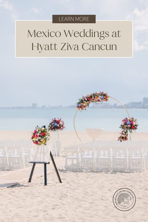 Explore the top all inclusive resorts in Cancun, it's the perfect destination for your dream wedding. Discover stunning beachfront venues that will make a gorgeous backdrop to your intimate beach wedding. Get more beach wedding ideas and expert tips on planning your special day with the expertise of destination wedding planners. Learn more about Hyatt Ziva Cancun at RomanceTravelGroup.com. Wedding Aesthetic Beach, Bridesmaids Beach Wedding, Beach Wedding Aesthetic, Top All Inclusive Resorts, Hyatt Ziva Cancun, Destination Wedding Checklist, Beach Wedding Planning, Mexico Resort, Resorts In Mexico