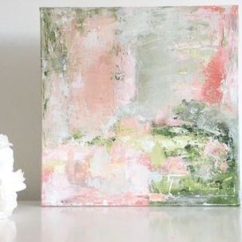 pastel pink green abstract wall art original canvas by paint-me-happy art | Line Abstract Art, Colour Abstract, Unicorn Painting, Abstract Art Images, Pink Abstract Painting, Pink Abstract Art, Line Abstract, Large Canvas Painting, Pink Painting