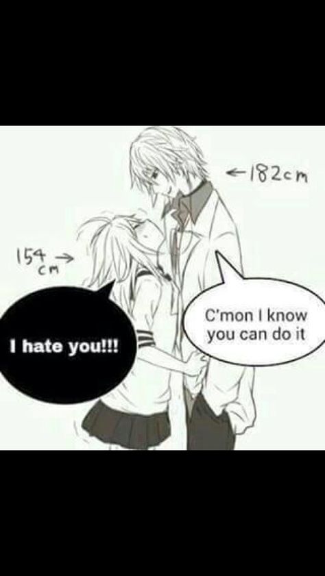 Tall Boy Short Girl, Short People Quotes, Tall Boyfriend Short Girlfriend, Short Girlfriend, Tall Boyfriend, Drawings For Boyfriend, Relatable Crush Posts, Cute Couple Cartoon, Romantic Manga