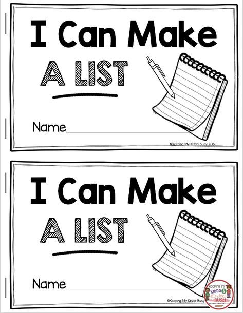 WRITING LISTS - Kindergarten and first grade writer's workshop - writing centers - making a list - writing curriculum with freebies - free printable activity #kindergarten #kindergartenwriting #firstgrade #firstgradewriting #writersworkshop Writing Workshop Kindergarten, Writers Workshop Kindergarten, Writing Center Kindergarten, Kindergarten Writing Activities, Activity Kindergarten, Lucy Calkins, Kindergarten Units, To Unit, Sentence Frames