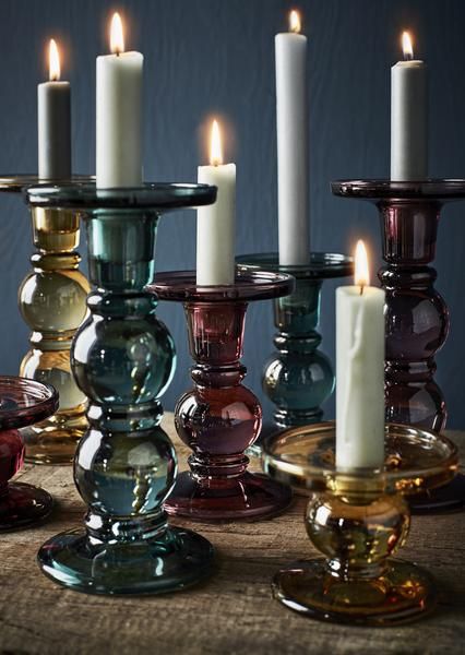 Small Glass Candle Holders, Living Room Art Prints, Kitchen Art Prints, Large Candle Holders, Glass Candlestick Holders, Painted Candles, Candle Aesthetic, Candle Art, Glass Candle Holder