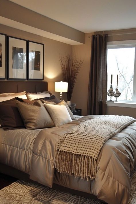 Transform your space with a bedroom refresh. Discover ideas and tips for updating decor, improving comfort, and creating a serene, stylish retreat Guess Bedroom, Tan Bedroom, Brown Bedroom Decor, Best Master Bedrooms, Brown Furniture Bedroom, Minimalist Bedroom Ideas, Bedroom Decoration Ideas, Modern Bedroom Ideas, Apt Decor