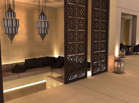 The Interior Design Project for a Luxury Villa in Kuwait City. | MATTEO NUNZIATI Deco Spa, Arabic Architecture, Islamic Interior Design, Arabian Decor, Moroccan Inspiration, Asian Interior, Spa Interior, Moroccan Interiors, Kuwait City