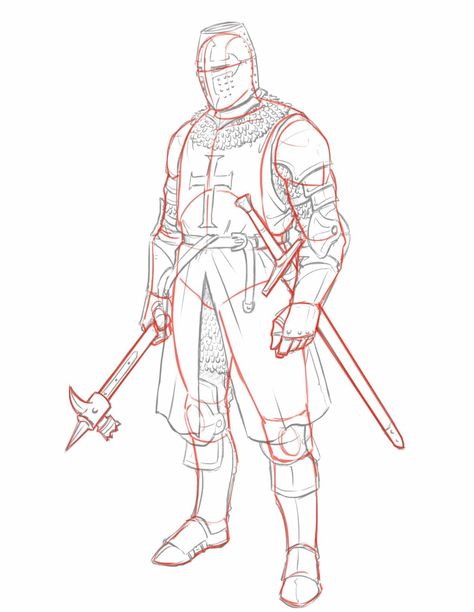 How To Draw A Knight, Knight Drawing Reference, Knight Sketch, Armor Pieces, Knight Drawing, Templar Knight, Armor Drawing, Warrior Drawing, Knight Art