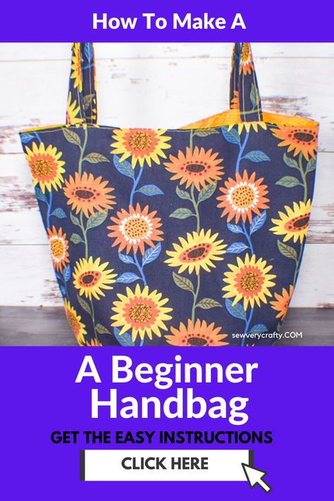 If you are a beginner sewist this is the project for you. This beginner handbag project comes with a free sewing pattern and free sewing tutorial.  This is really a super simple beginner sewing project that anyone can make in no time.  So, take your beginner sewing skills and get started on this easy project. Hobo Bag Tutorials, Handbag Sewing Patterns, Free Sewing Pattern, Beginner Sewing, Sewing Tutorials Free, Beginner Sewing Projects Easy, Bag Patterns To Sew, Bags Tutorial, Sewing Projects For Beginners