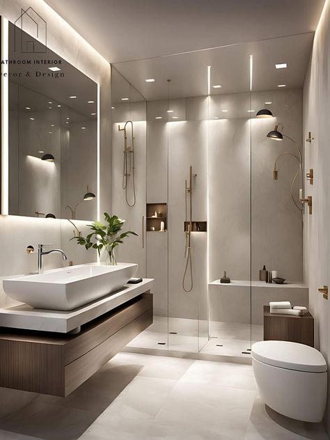 Bathroom Interior Design Modern, Bathroom Decor Luxury, Washroom Design, Toilet Design, Bathroom Design Luxury, Small Bathroom Design, Bedroom Designs, Design Your Dream House, Home Interiors