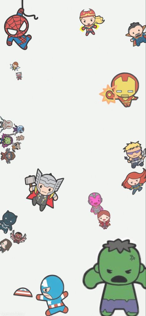 Avengers Cute Wallpaper, Chibi Avengers Wallpaper, Cool Avengers Wallpaper, Mini Avengers Wallpaper, Cartoon Marvel Wallpaper, Chibi Spiderman Wallpaper, Iron Man Cartoon Wallpaper, All Marvel Characters Wallpaper, Marvel Cute Wallpaper