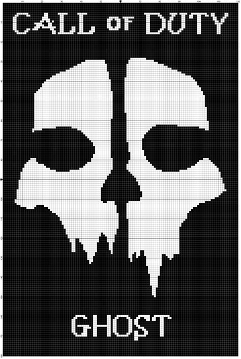 INSTANT DOWNLOAD Call of duty Ghost afghan crochet pattern | Etsy Ghost Call Of Duty, Crochet Pattern Graph, Call Of Duty Ghost, Graph Art, Afghan Crochet Pattern, Afghan Stitch, Cross Stitch Christmas Stockings, Tunisian Crochet Patterns, Call Of Duty Ghosts