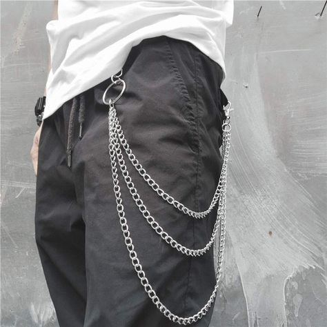 PRICES MAY VARY. Chains for pants easily match with your dress, leather pants, bikini suit. Make your whole dressing more chic and attractive. Silver pants chain about 16.9/20.8/24.8 inch. Free size suit for all.The length of the body chain can be adjusted with the extended chain,so you can freely adjust the length.Its chain is relatively slender.It will be a perfect body chain for you. Jean chains can be matched with your bikini, jeans, leather pants, dress and so on, suitable for taking a trav Chain Pants, Goth Pants, Jeans Chain, Pants Chain, Silver Pants, Pant Chains, Punk Looks, Rock Punk, Layered Chains