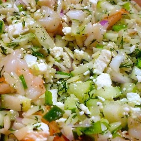 Orzo And Feta, Shrimp With Orzo, Feta Orzo, Shrimp Orzo, Orzo Dishes, 40 Aprons, Feta Recipe, Dill Recipes, Orzo Recipes