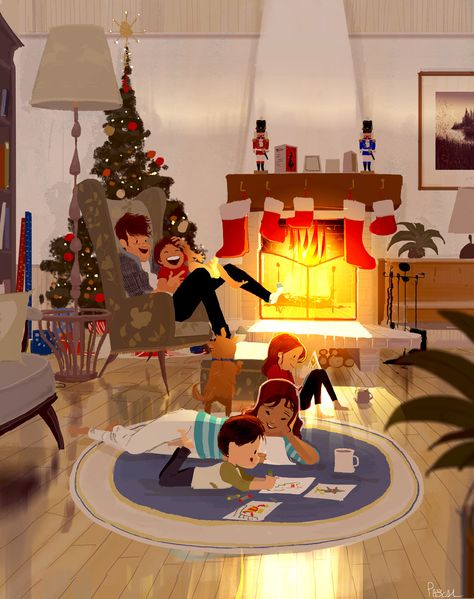 Hogar... Pascal Campion, Family Illustration, Love Illustration, Cozy Feeling, Christmas Illustration, Photo Images, Childrens Illustrations, Children's Book Illustration, Children Illustration