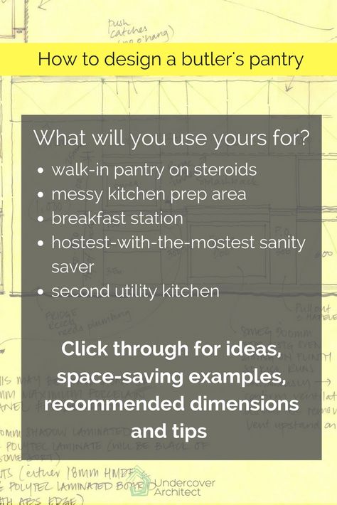 Butlers Pantry - Butler Pantry Ideas | Undercover Architect Butlers Pantry Layout, Kitchen With Butlers Pantry Layout, Undercover Architect, Kitchen Prep Area, Butler Pantries, Kitchen With Butlers Pantry, Pantry Renovation, Breakfast Station, Pantry Layout