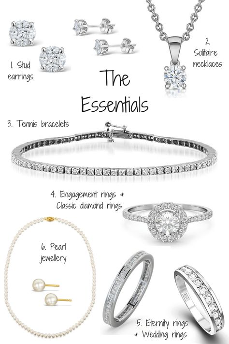 How to build an essential jewellery collection - tips by TheDiamondStore UK Jewellery Essentials, Capsule Wardrobe Jewelry, Look Working Girl, Indian Diamond Jewellery, Jewelry Knowledge, Bangles Bracelets, Sterling Silver Jewellery, Indian Wedding Jewelry, Jewelry Essentials