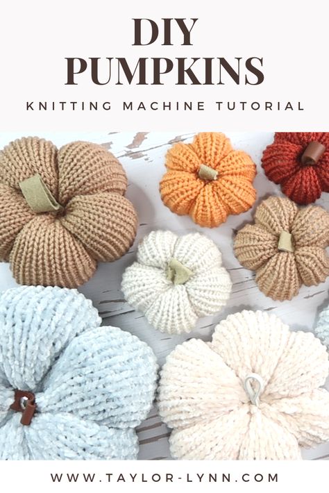 Knitting Machine Pumpkin Tutorial - How To Make Adorable Yarn Pumpkins, Knitting Machine Pumpkin, Sentro Ideas, Addi Patterns, Addi Machine, Taylor Lynn, Knit Loom, Knitting Machine Tutorial, Pumpkin Tutorial