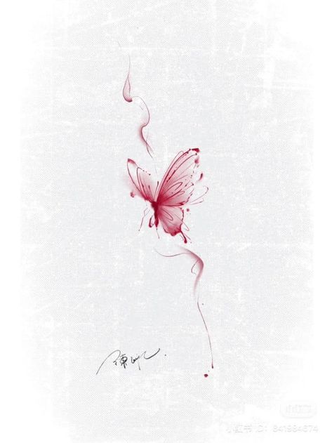 Chinese Watercolor Tattoo, Wispy Butterfly Tattoo, Enchanted Tattoo, Tato Phoenix, Small Girly Tattoos, Tattoos Infinity, Small Pretty Tattoos, Tasteful Tattoos, Tattoos Geometric