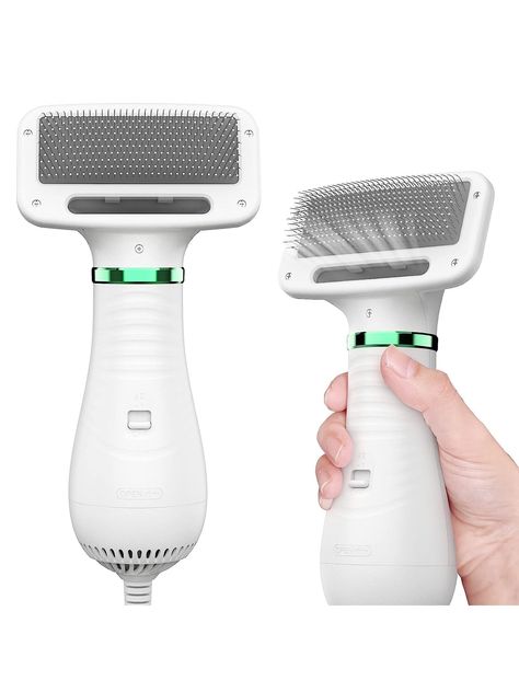 Pet Hair Dryer, 2 in 1 Pet Grooming Hair Dryer with Slicker Brush, Home Dog Hair Dryer with Adjustable 2 Temperatures Settings, for Small and Medium Dogs and Cats White | SHEIN USA Dog Hair Dryer, Pet Hair Dryer, Cats White, Slicker Brush, Home Dog, White P, Medium Dogs, Dogs And Cats, Dog Hair