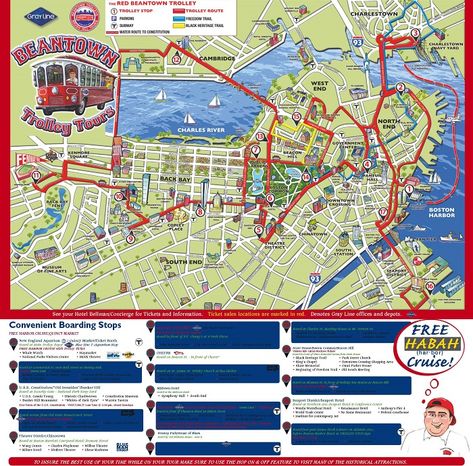 Boston Tourist Attractions, Bus Route Map, Boston In The Fall, Boston Attractions, Boston Vacation, Boston Map, Boston City, Massachusetts Travel, Visiting Boston