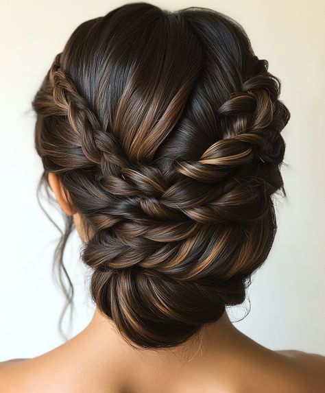 🍂 Updo Hairstyles Brown Hair Glamorous Braids Updo Hairstyle Updo Hairstyles Brown Hair, Hairstyles Brown Hair, Hairstyles Brown, Modern Updo, Braids Updo, Romantic Updo, Braided Styles, Updo Hairstyle, Updo Hairstyles