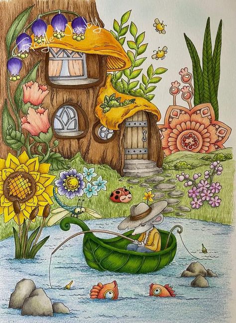 Vimal Chandran, Fairy Garden Drawing, Tree House Drawing, Whimsical Art Paintings, Storybook Art, Travel Sketches, Cottage Art, Visual Journal, Cute Doodle Art