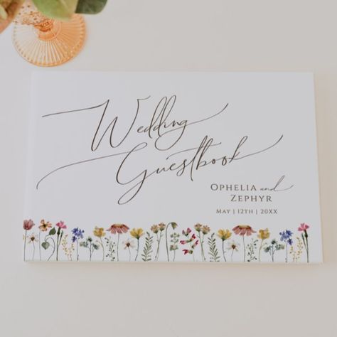 Colorful Wildflower | Wedding Guestbook Colorful Wildflower Wedding, Beige Wedding, Wedding Prints, Wildflower Wedding, Vintage Hippie, Anniversary Photos, Boho Rainbow, Free Birthday Invitations, Free Birthday Invitation Templates