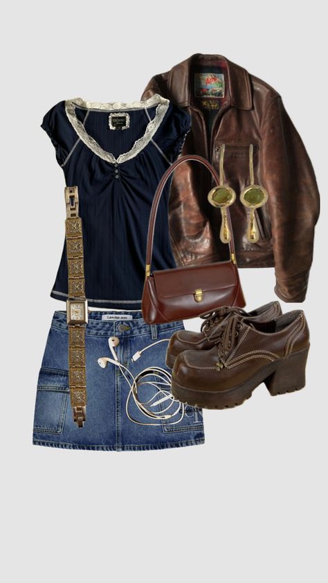 #outfit #outfitinspo #vintage #leather #downtowngirl #downtowngirlaesthetic Outfit Inspo Earthy, Downtown Outfits, Earthy Outfits, Swaggy Outfits, Dream Wardrobe, Vintage Leather, Vintage Outfits, Fashion Inspo, Style Inspiration