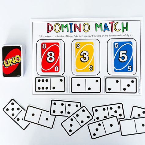 Number Sense Games, Kindergarten Number Sense, Math Centres, Game Math, Number Sense Kindergarten, Uno Card, Uno Cards, Maths Games, Differentiation Math