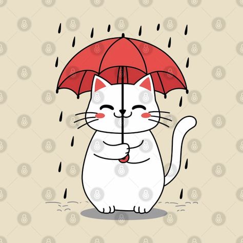 Check out this awesome 'Cute+cat+holding+an+umbrella+on+a+rainy+day' design on @TeePublic! Cat With Umbrella, Umbrella Drawing, Holding An Umbrella, On A Rainy Day, Music Humor, Funny Movies, Pride Tshirts, A Rainy Day, Black Artists